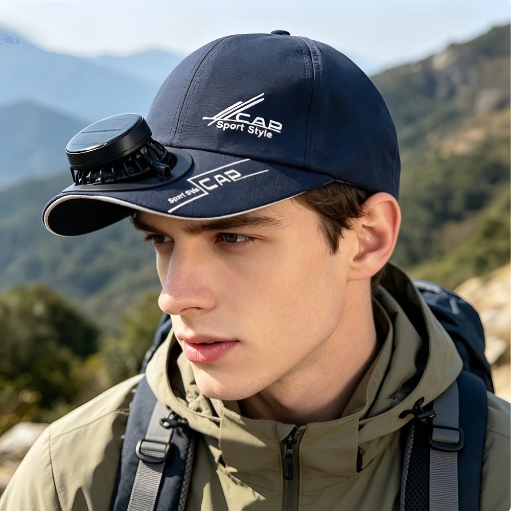 Renewable Energy Fan - Nuovo Cappello con Ventola Solare Traspirante,